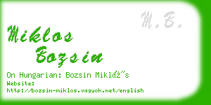 miklos bozsin business card